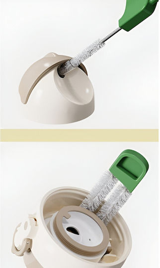 Perie Curățare Sticle Cană din Sticlă Alista Home cu Mâner Lung Burete Accesorii Curățare Paie Capace Ușor de Agățat 27.5x11.4x6cm Verde