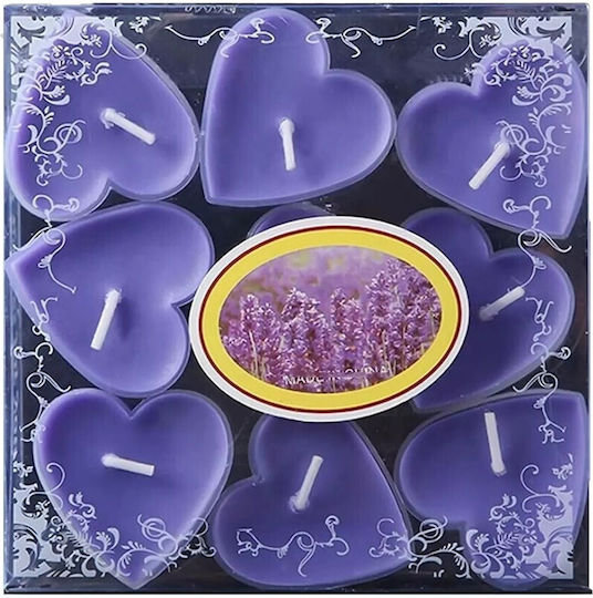 Alista Home Lumânări Mici Aromatice Cu Miros De Lavandă În Culoare Violet Până La 4 Ore Timp De Ardere 9 Bucăți