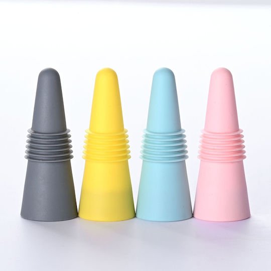 Set 4 Wiederverwendbare Silikonstopfen Alista Home Weinflaschen Trink Mehrfarbig