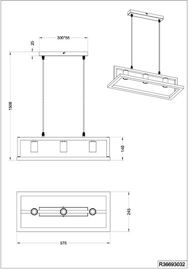Trio Lighting Κρεμαστό Φωτιστικό Μαύρο Trio Lighting Κρεμαστό Φωτιστικό Μαύρο