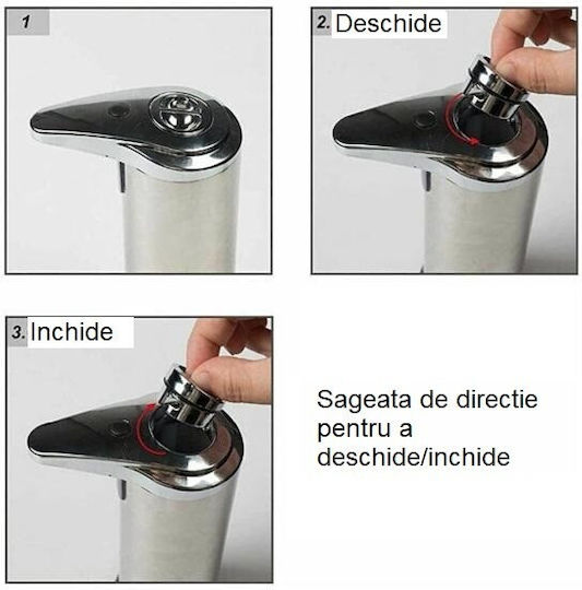Dozator De Dezinfectant Cu Săpun Lichid Alista Home Senzor De Mișcare Cu Infraroșu Oțel Inoxidabil 250 Ml 19 X 11 Cm Gri