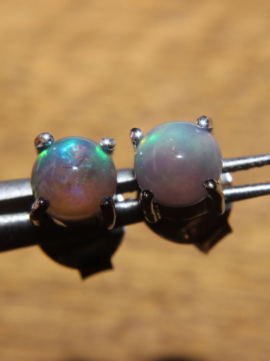 925 Beautiful Silver Elegant Delicate Earrings Natural Black Opals 4
