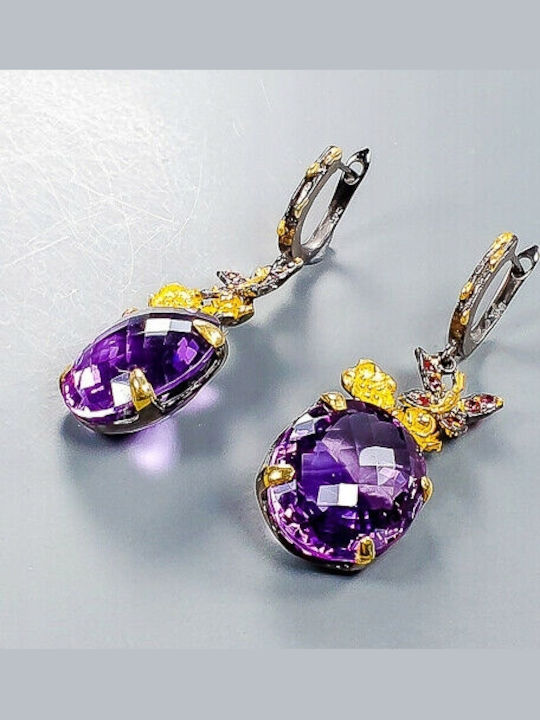 Amethyst Tourmaline Ohrringe 52ct 4 Zertifikate