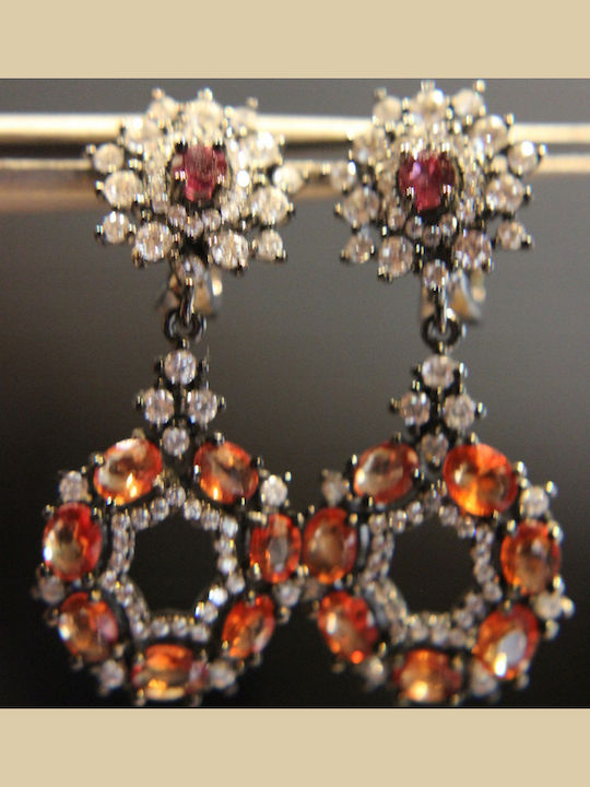 925 Silver Earrings Sapphires Zirconia 2