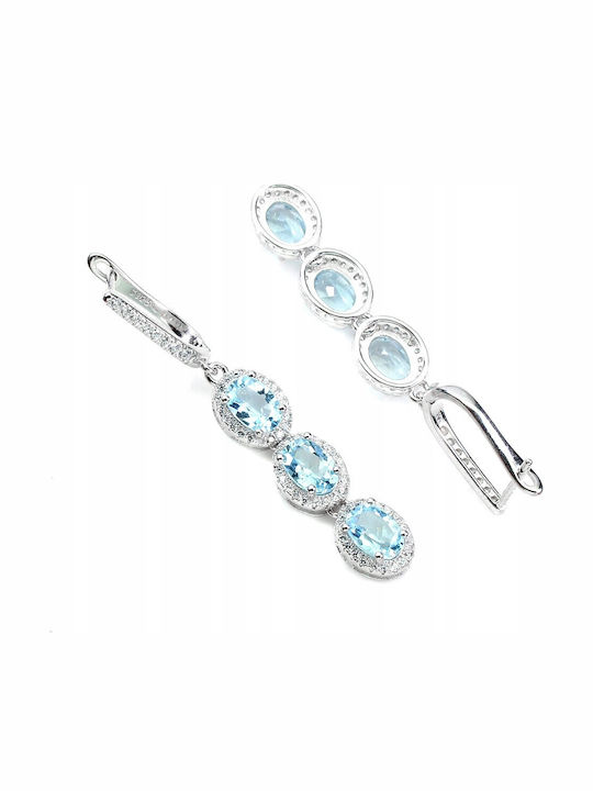 Beautiful Silver Earrings Sky Blue Topaz Cubic Zirconia 2 Beautiful Silver Earrings Sky Blue Topaz Cubic Zirconia 2