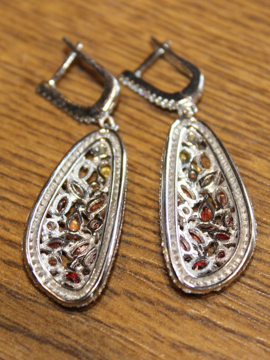 925 Silver Earrings Padparadscha Sapphires Songea 2
