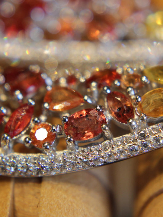 925 Silver Earrings Padparadscha Sapphires Songea 2