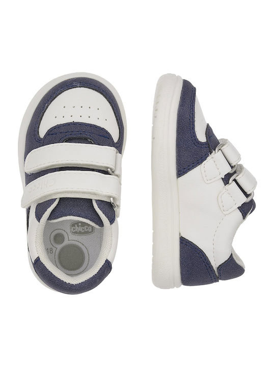 Παιδικά Sneakers Ανατομικά με Σκρατς Λευκά