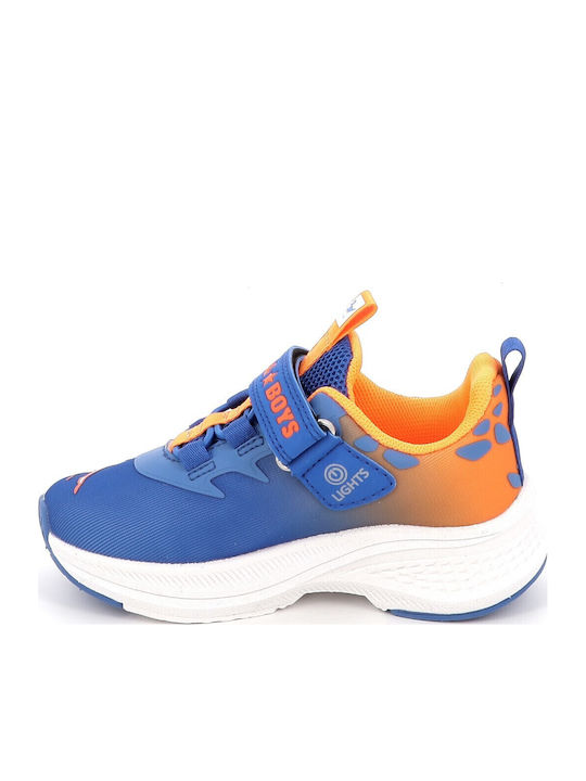 Rex Kids Sneakers with Hoop & Loop Closure & Lights Blue