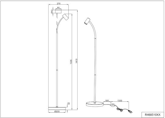 Trio Lighting Lampadar de Podea Negru