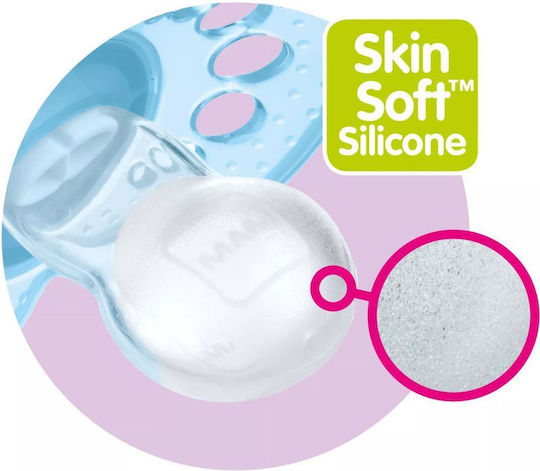Mam Orthodontic Silicone Pacifiers with Case Pink for 6+ Months 2 Pieces