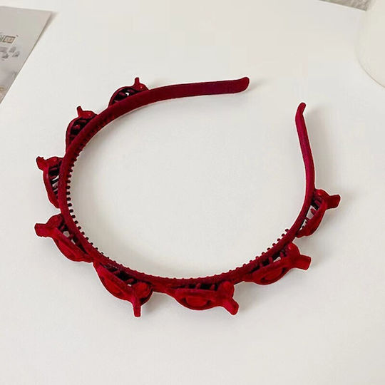 Bentita Pentru Păr Femei Alista Home Agrafă De Păr Stil Coreean Accesoriu De Păr Texturat Multistrat 13 X 11.5 Cm Roșu