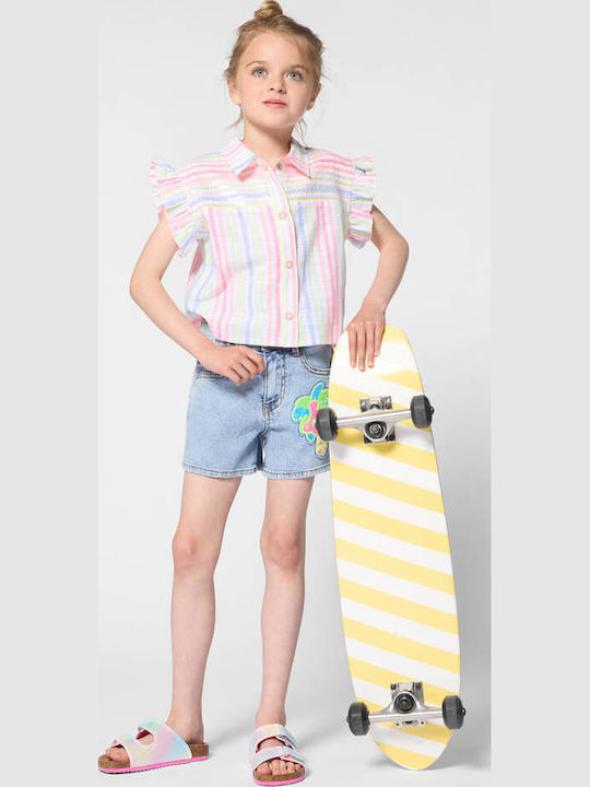 Tricou Pentru Copii Cu Dungi Mâneca Scurtă Alb