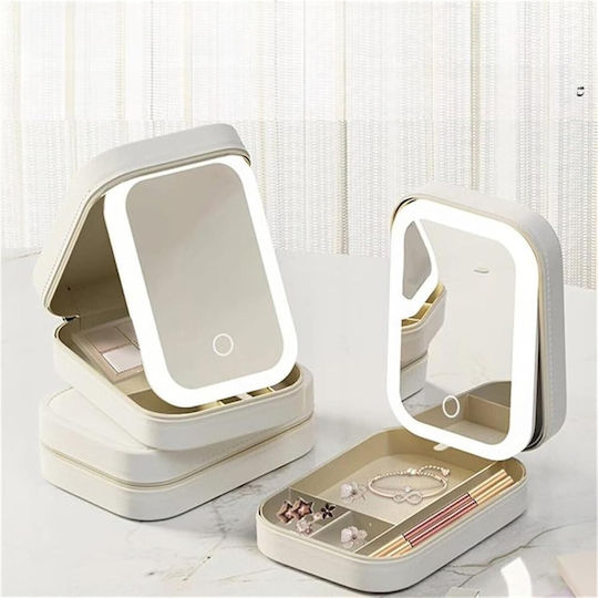 Alista Home Oglindă Machiaj Geantă Cu Lumină 16.5x11.5cm Albă