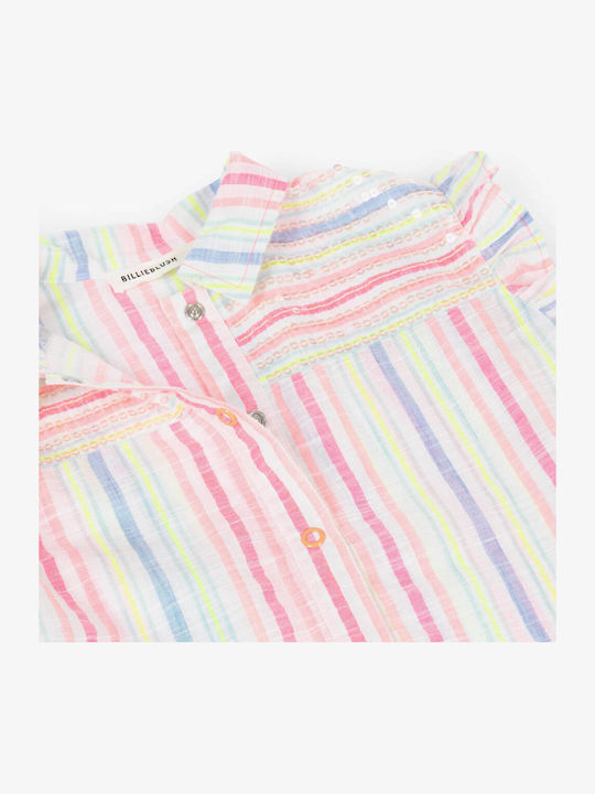 Tricou Pentru Copii Cu Dungi Mâneca Scurtă Alb
