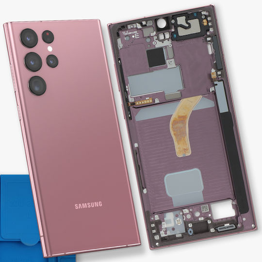 Samsung Replacement Mid Frame Galaxy S22 Ultra Service Pack Burgundy