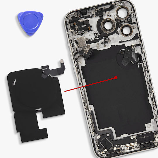 Clappio Nfc Antenna Flex Cable Iphone 17 Pro Max Qi Charging Coil Flash Cable Black Gold