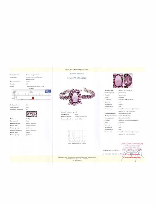 Brățară Argint Ametist Certificat