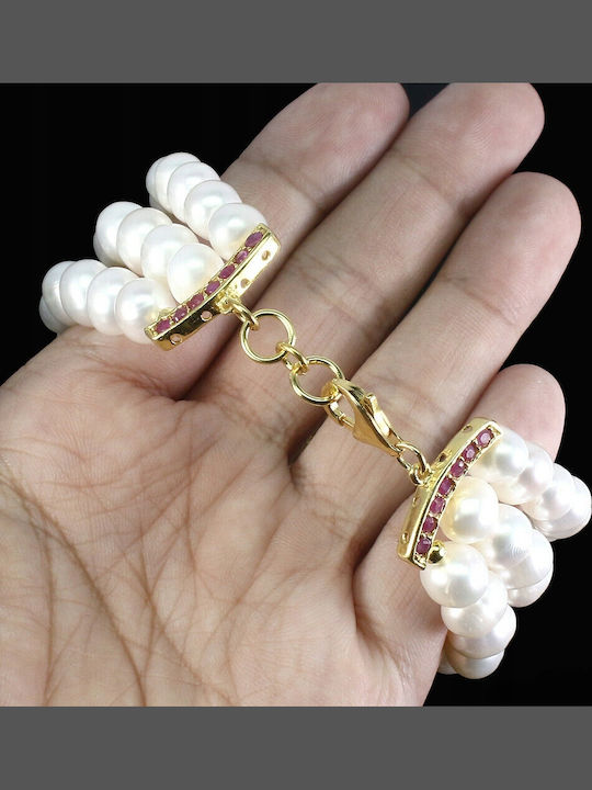 Natural Amethyst Bracelet Pearls 925 Rubies Natural Amethyst Bracelet Pearls 925 Rubies