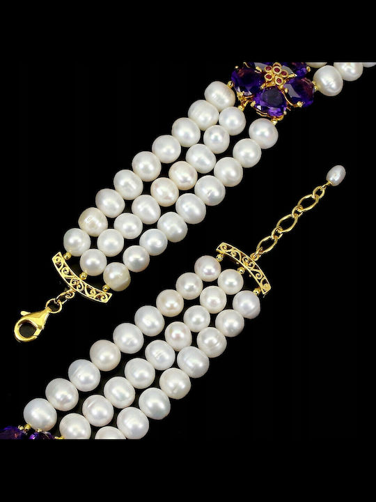 Natural Amethyst Pearls Rubies 925 Bracelet Natural Amethyst Pearls Rubies 925 Bracelet