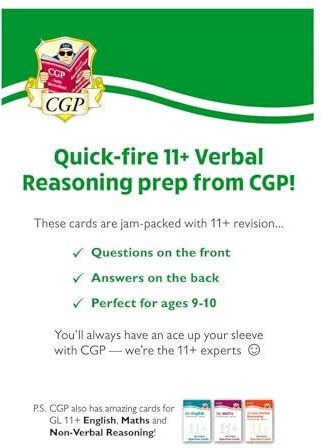 11 Gl Revision Question Cards Verbal Reasoning Ages 9-10 Cgp Gl 11 Ages 9-10