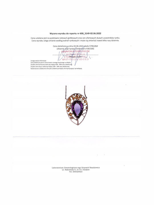 925 Necklace 30.50ct Amethyst Sapphires Certificate
