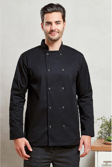 Coat Chef 100% Cotton made Black with Short Sleeve PR665