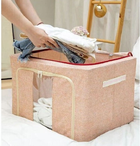 Alista Home Casetă Textilă Depozitare Pentru Pătură/Duvet / Haine Bej 50x40x33cm