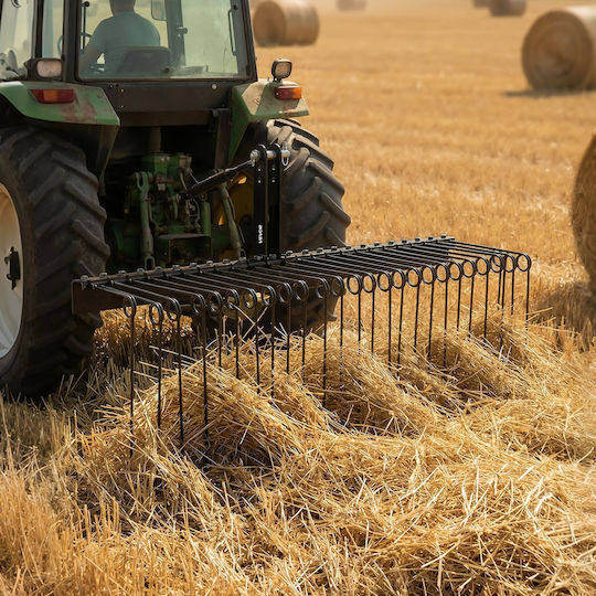 Vevor Adjustable 150 Cm Agricultural 3 Point Tractor Rake Category 1 26 Copper Spring Teeth Zxscj60inchbp8sl7001v0