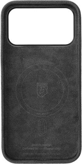 Θήκη iPhone 17 Pro Max Rosso Avanti Back Cover από Premium Alcantara με MagSafe Gray