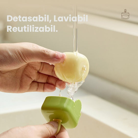 Rola Pentru Scame Alista Home Lavabilă Îndepărtător De Scame În Formă De Cub Plastic Portabil Drăguț 6 X 4.3 X 4.3 Cm Verde Matcha