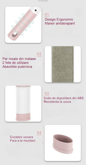 Perie Electrostatică Alista Home Curățare Păr Scame De Pe Haine Tapițerie 2 Fețe Autocurățare 31 X 8,5 Cm Roz