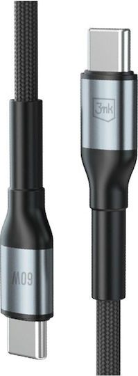 3MK Cablu Hyper USB 2.0 USB-C Masculin - USB-C 60W Negru 3m