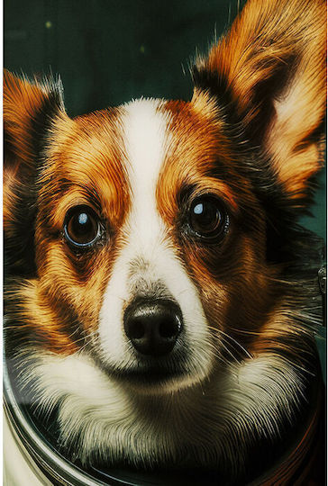 Glass Picture Astronauts Dogs 80x60cm