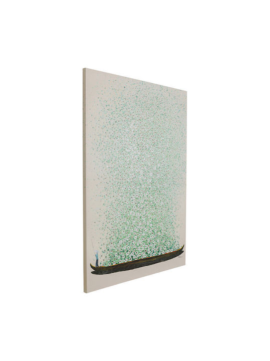 Canvas Picture Flower Boat Beige Green 40x50cm