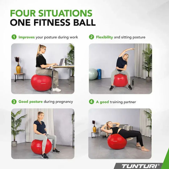 Tunturi Μπάλα Pilates 55cm 0.752kg σε Κόκκινο Χρώμα