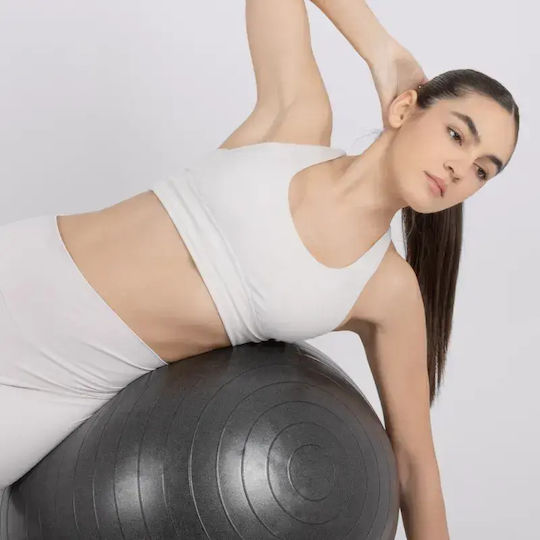 AMILA Μπάλα Pilates 75cm σε Μαύρο Χρώμα