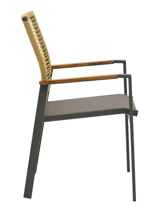 Outdoor Aluminum Chair Aegean Anthracite 57x64x87cm