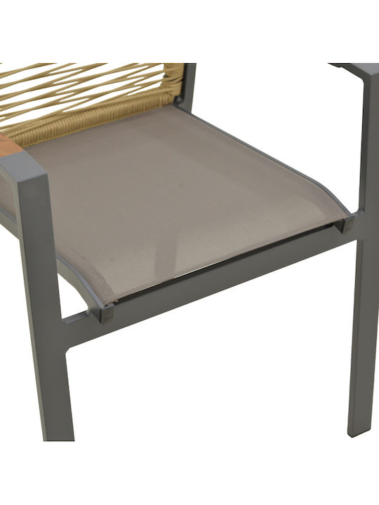 Outdoor Aluminum Chair Aegean Anthracite 57x64x87cm
