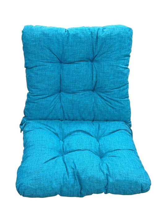 Mega Bazaar Garden Chair Cushion with Backrest Bamboo Dark Light Blue 50x95cm