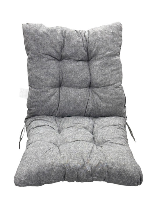 Mega Bazaar Garden Chair Cushion with Backrest Bamboo Light Gray 50x95cm