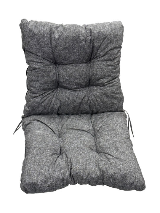 Mega Bazaar Garden Chair Cushion with Backrest Bamboo Black Two-Tone 50x95cm