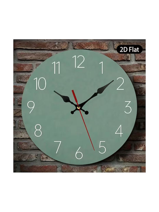 Wooden Green Wall Clock