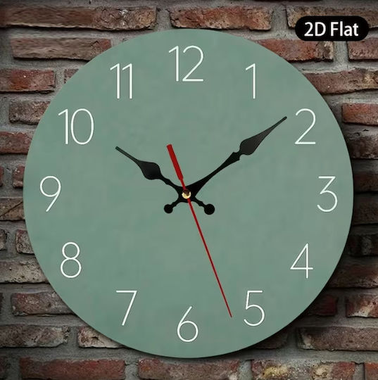 Wooden Green Wall Clock