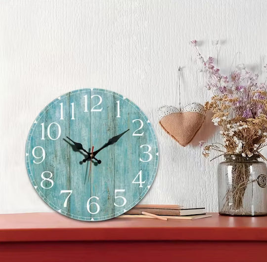 Wooden Light Blue Wall Clock Wooden Light Blue Wall Clock