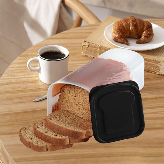 Alista Home Bread Box with Lid Plastic Black 34x13x13cm