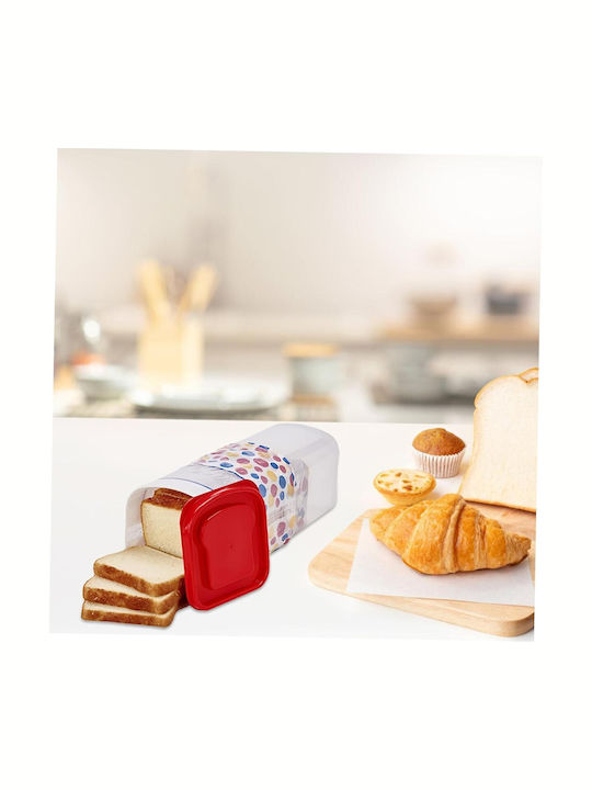 Alista Home Хлябохранилище с Капак Пластмасова Червена 34x13x13cm
