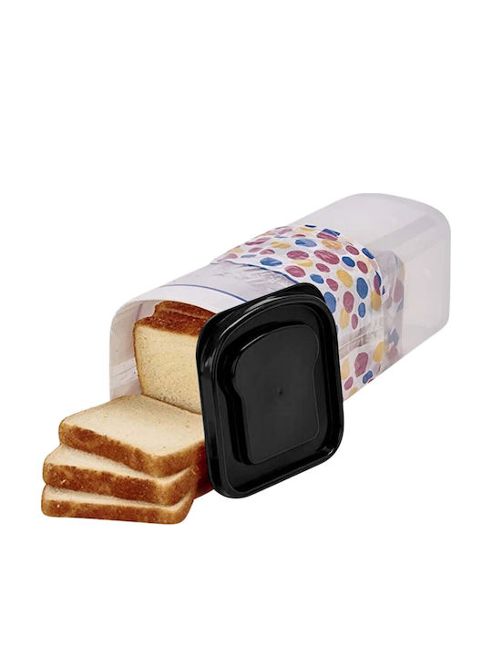Alista Home Cutie de Pâine cu Capac din Plastic Neagră 34x13x13cm