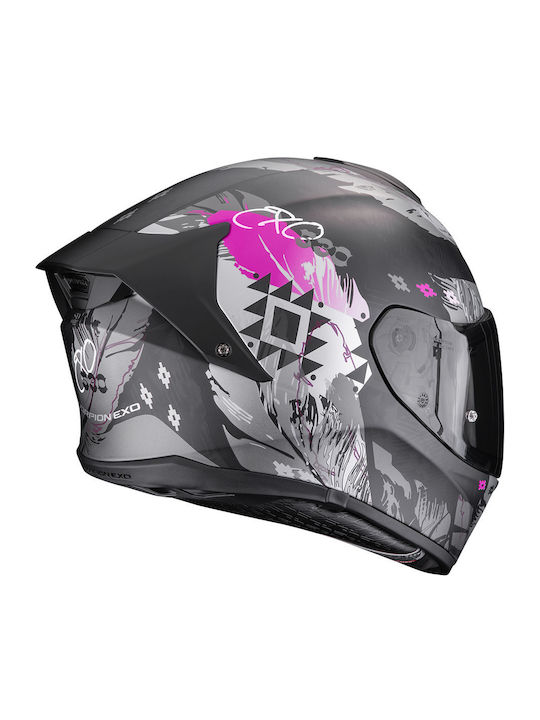 Scorpion Exo 530 Air Hadji Matt Black-Pink Motorcycle Helmet Full Face ECE 22.06 with Pinlock and Sun Visor