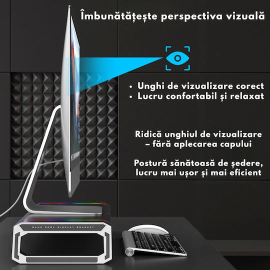 Newstar Suport Monitor de Birou 4 Porturi USB